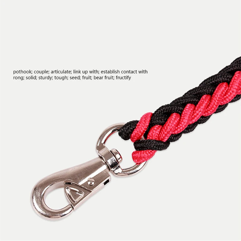 17 colors 1.2M Length Double Strand Rope Large Dog Leashes Metal P Chain Buckle National Color Pet Traction Rope Collar Set A 11