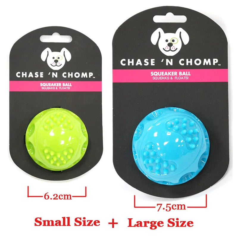 Caitec Dog Toys Squeaking Bouncing Ball Durable Floatable Springy Pet Toys Squeaky Ball Bite Resistant