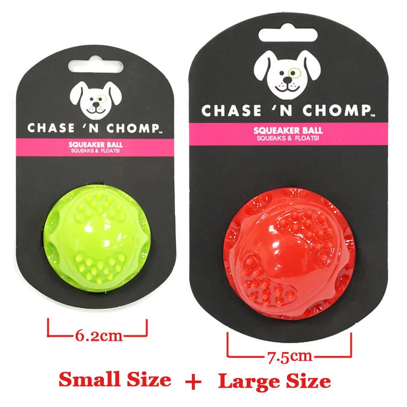 Caitec Dog Toys Squeaking Bouncing Ball Durable Floatable Springy Pet Toys Squeaky Ball Bite Resistant