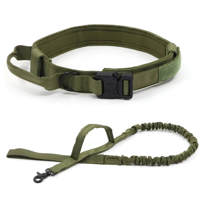 Tactical Dog Leash Outdoor Pet Leash Large Dog Retractable Anti-Blast Dog Leash Elastic Leash With Collar